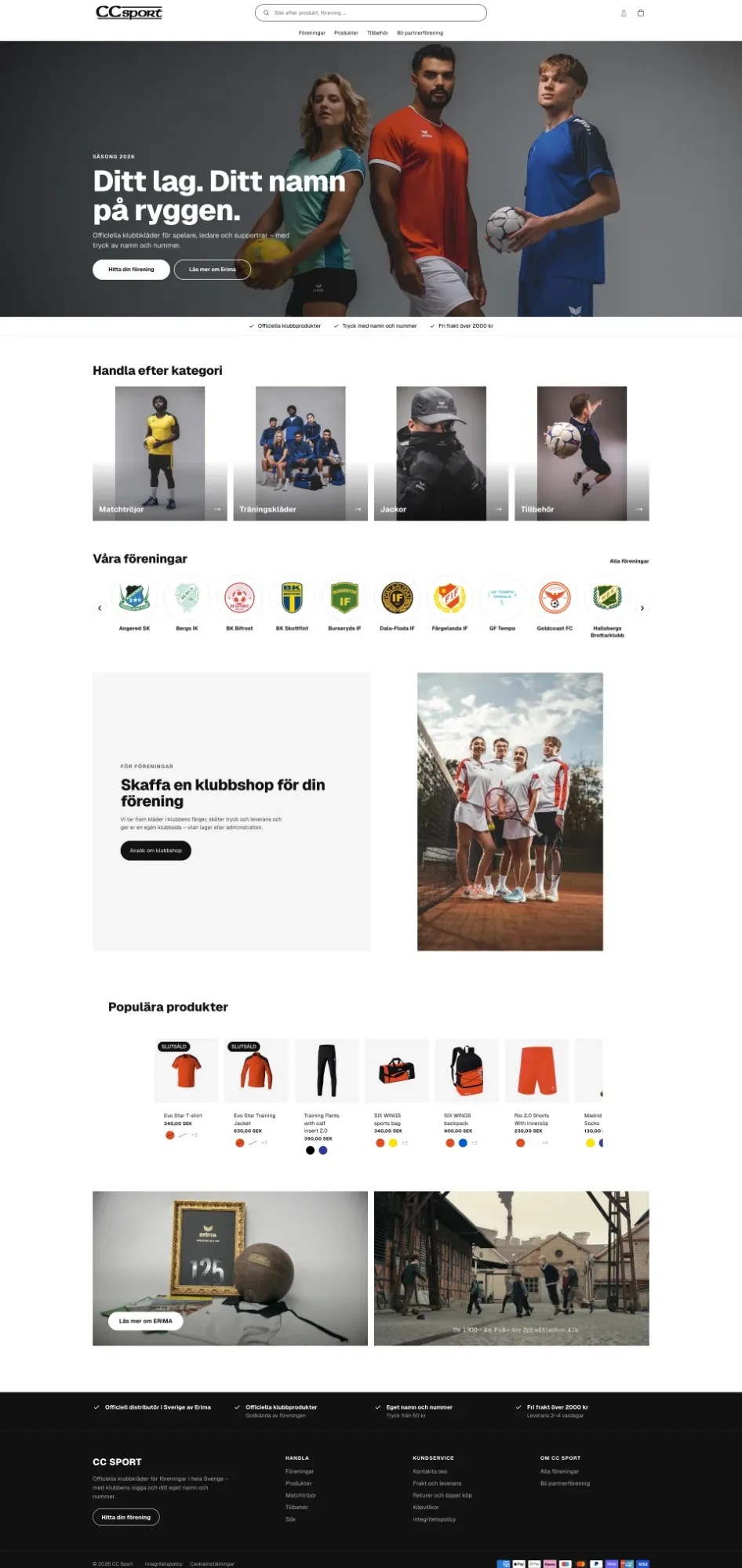 CC Sports nya startsida